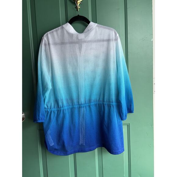 Chico's Weekends 3 (XL) Knit Mesh 3/4 Sleeve Zip Front Jacket - Picture 7 of 8